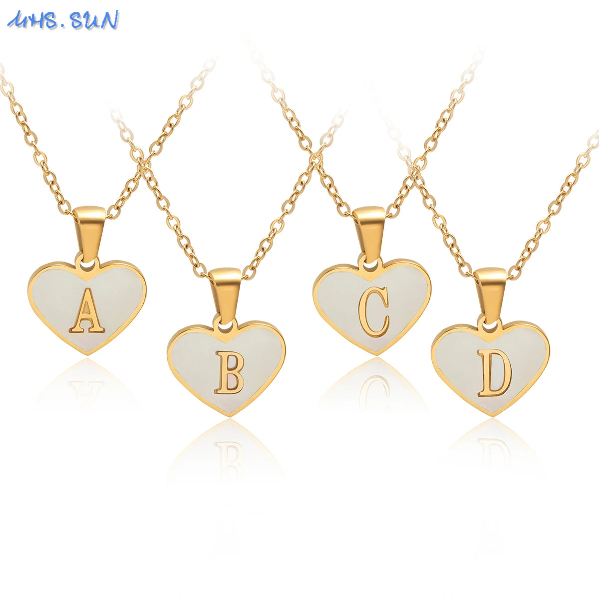 Heart Shell Initial Necklace