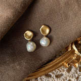 Baroque Shaped Stud Earrings