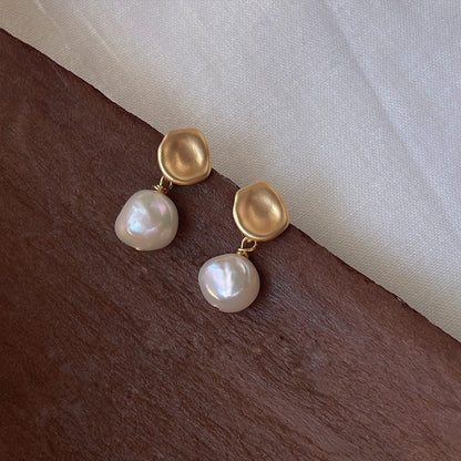 Baroque Shaped Stud Earrings